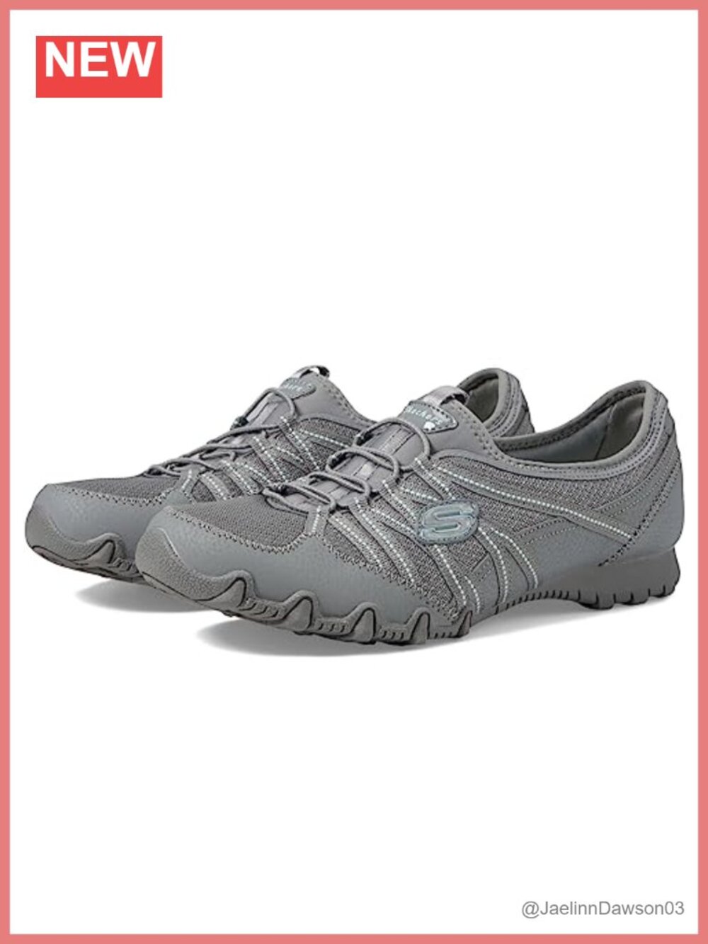 Women's Slip-On Walking Sneakers with Bungee Closure, Memory Foam